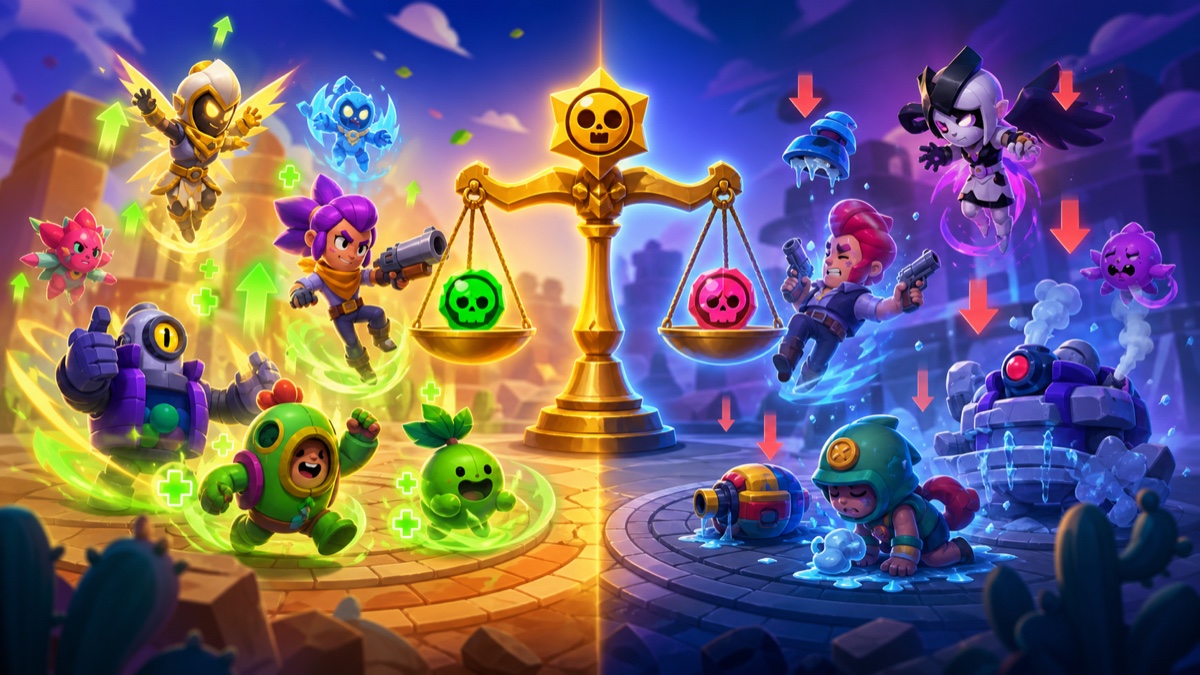 Brawl Stars buffs og nerfs vist i balancen