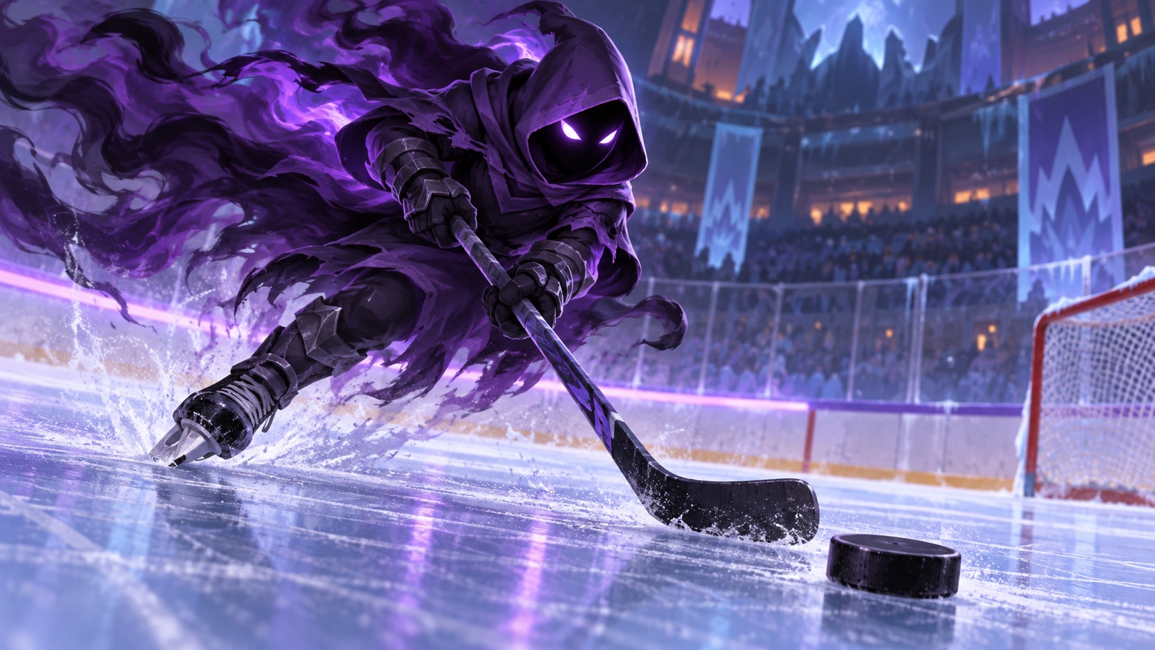 Konceptillustration af Shade i en Brawl Hockey-arena