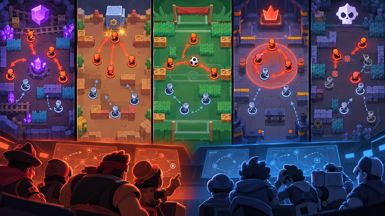 Five mode panels showing FUT advantages against HMBLE