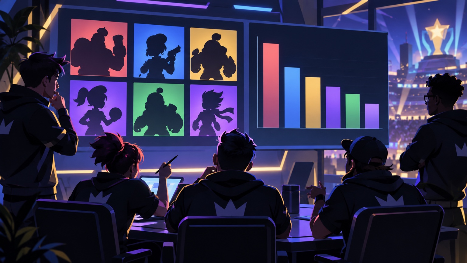 Original illustration of a Masters Ranked draft board contrasting frequent player choices