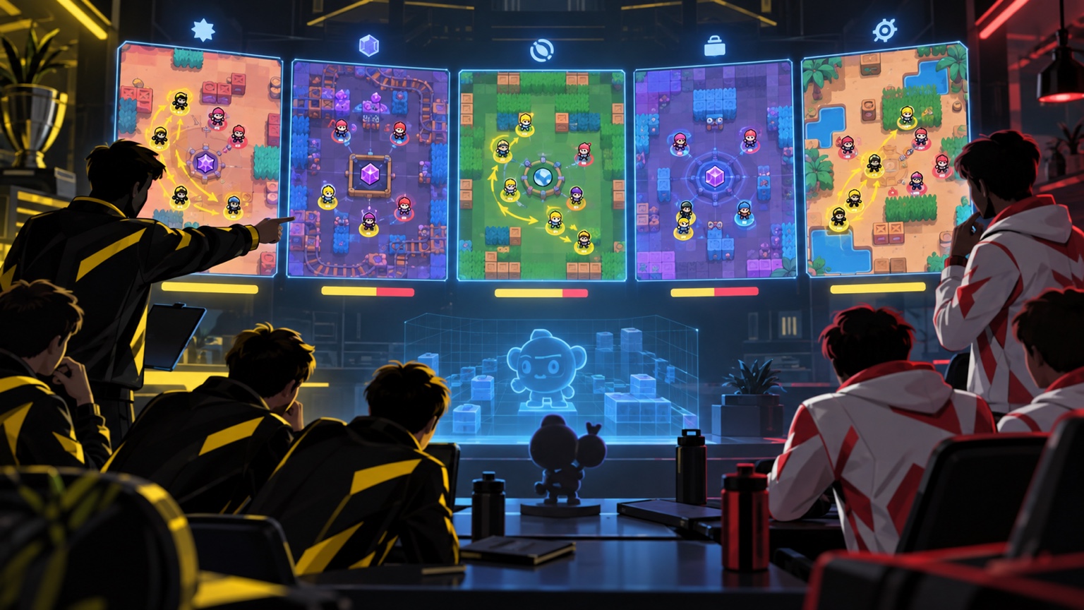 Players reviewing how NAVI built advantages in three objective modes against FUT AC