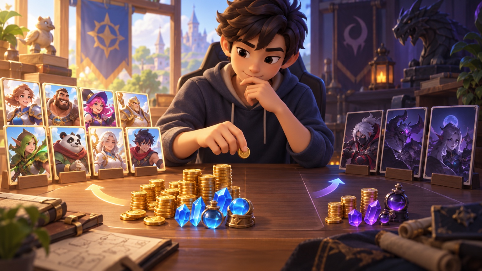 A player protecting coins and upgrade resources while planning a Brawl Stars account