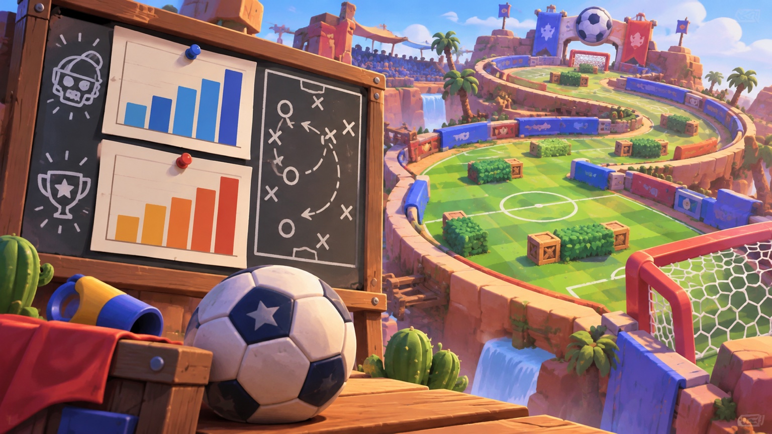 Original illustration comparing Brawl Ball pick popularity and win outcomes for Spiraling Out