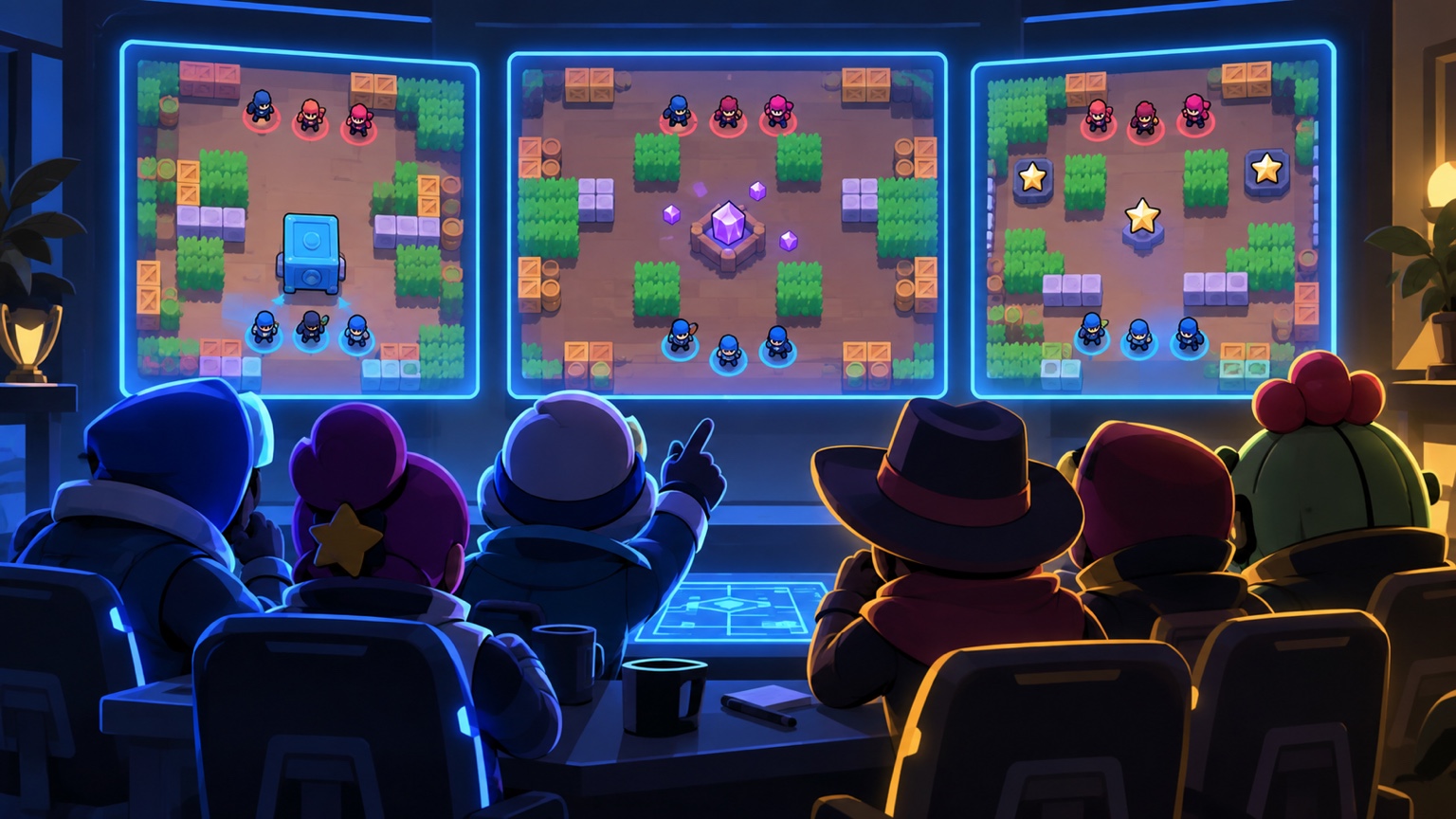 Two anonymous esports squads reviewing the TE versus TRIBE practice card