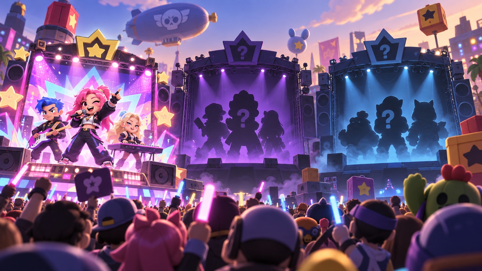 Original-Illustration eines dreiwöchigen Brawl Stars Community-Event-Kalenders mit wechselnden Scheinwerfern