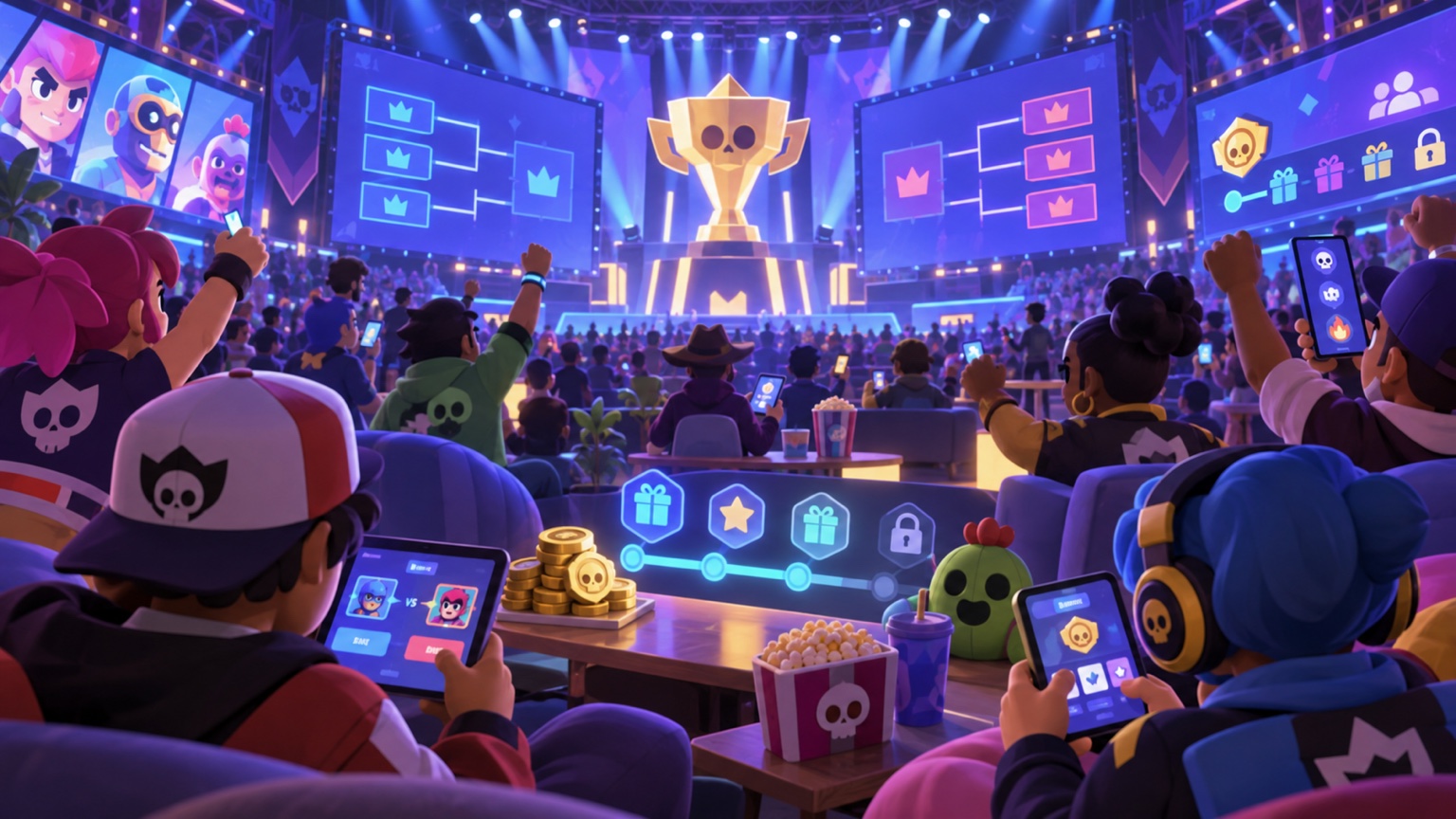 Fans die zich voorbereiden om via de officiële Brawl Stars-evenementenhub te kijken en te interacteren